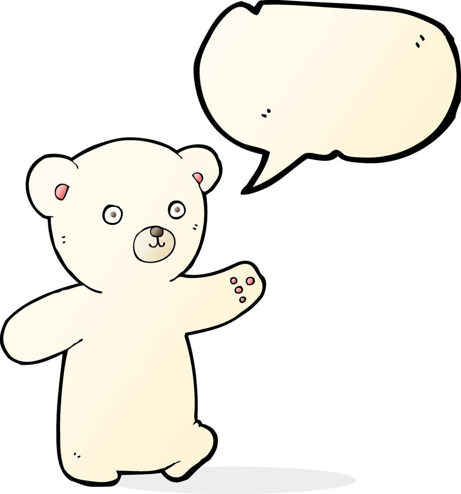 cartoon polar bear cub with speech bubble vector