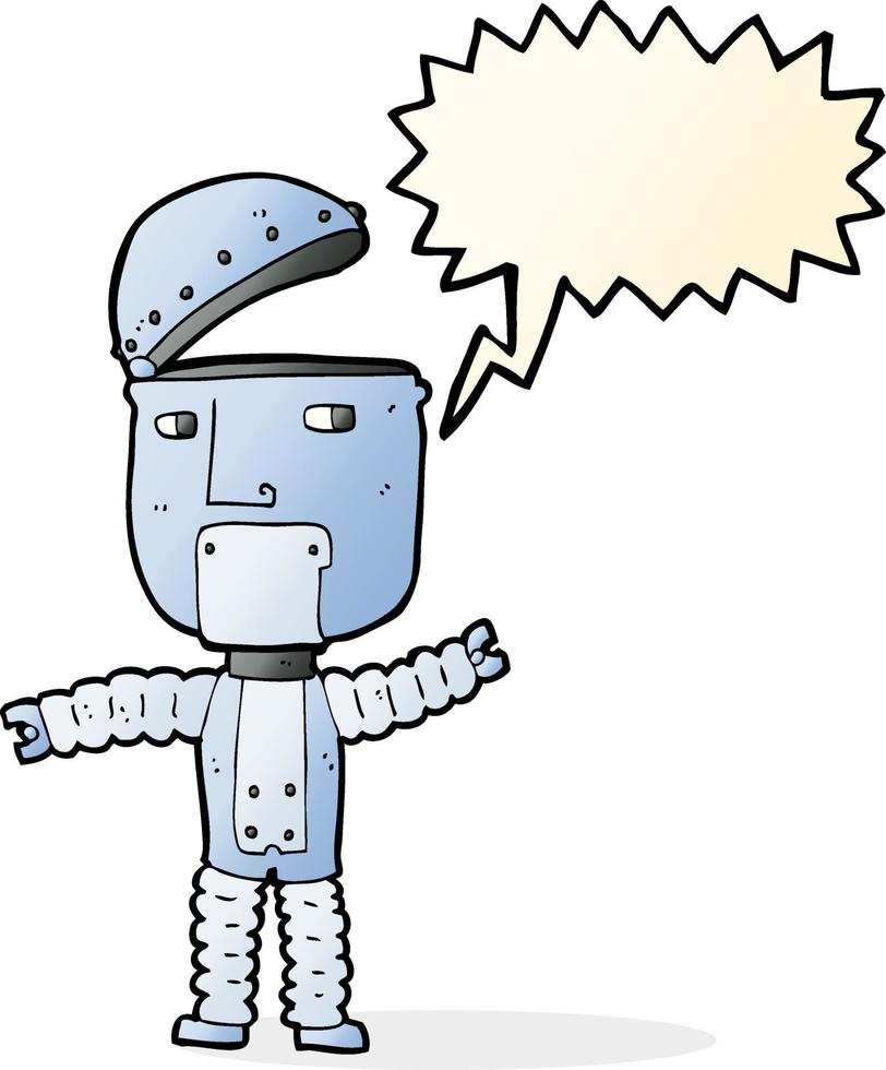 cartoon robot with speech bubble vector