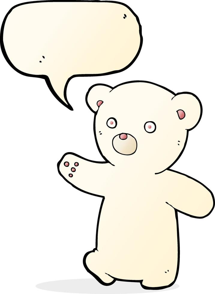 cartoon polar bear cub with speech bubble vector