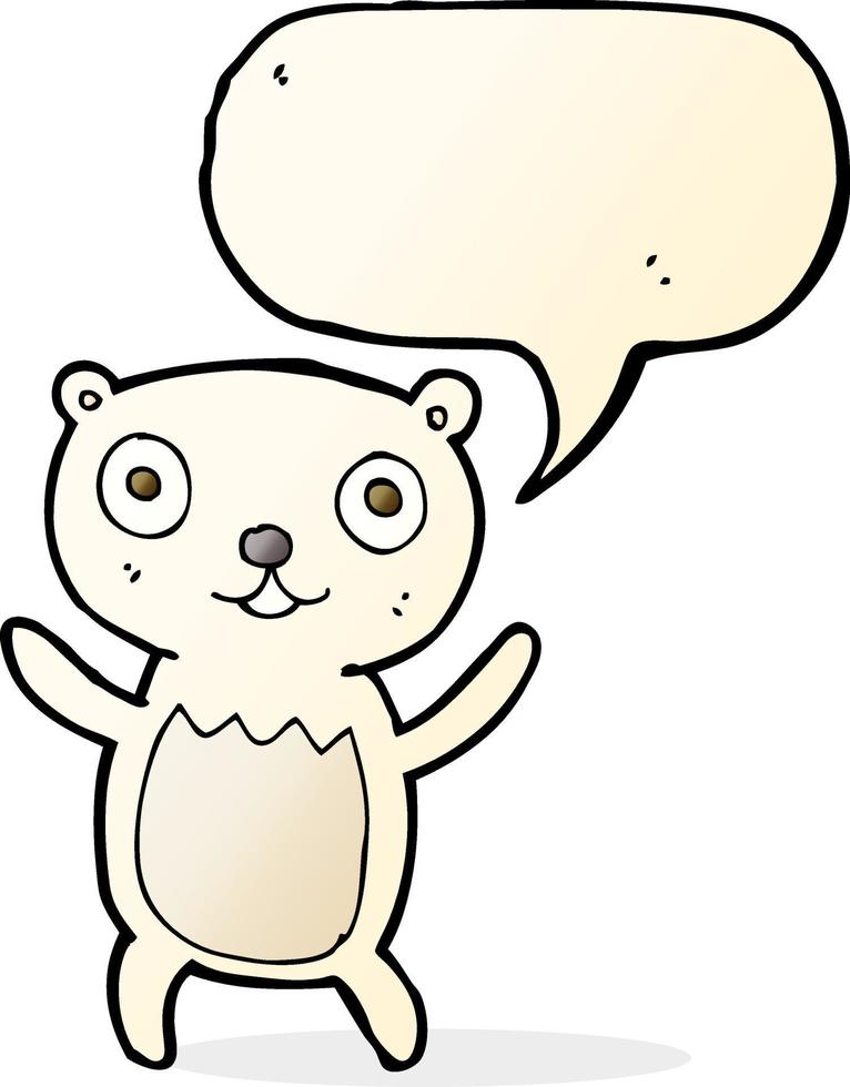 cartoon polar bear cub with speech bubble vector