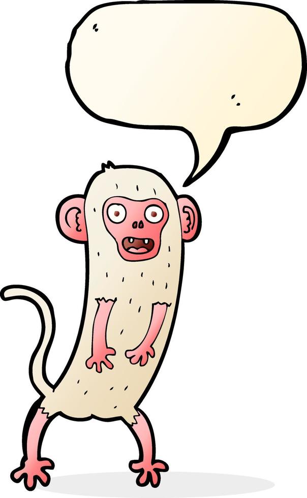 cartoon crazy monkey with speech bubble vector