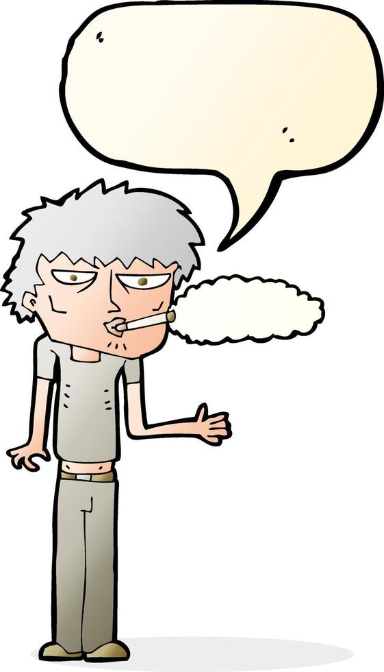 cartoon smoker with speech bubble vector