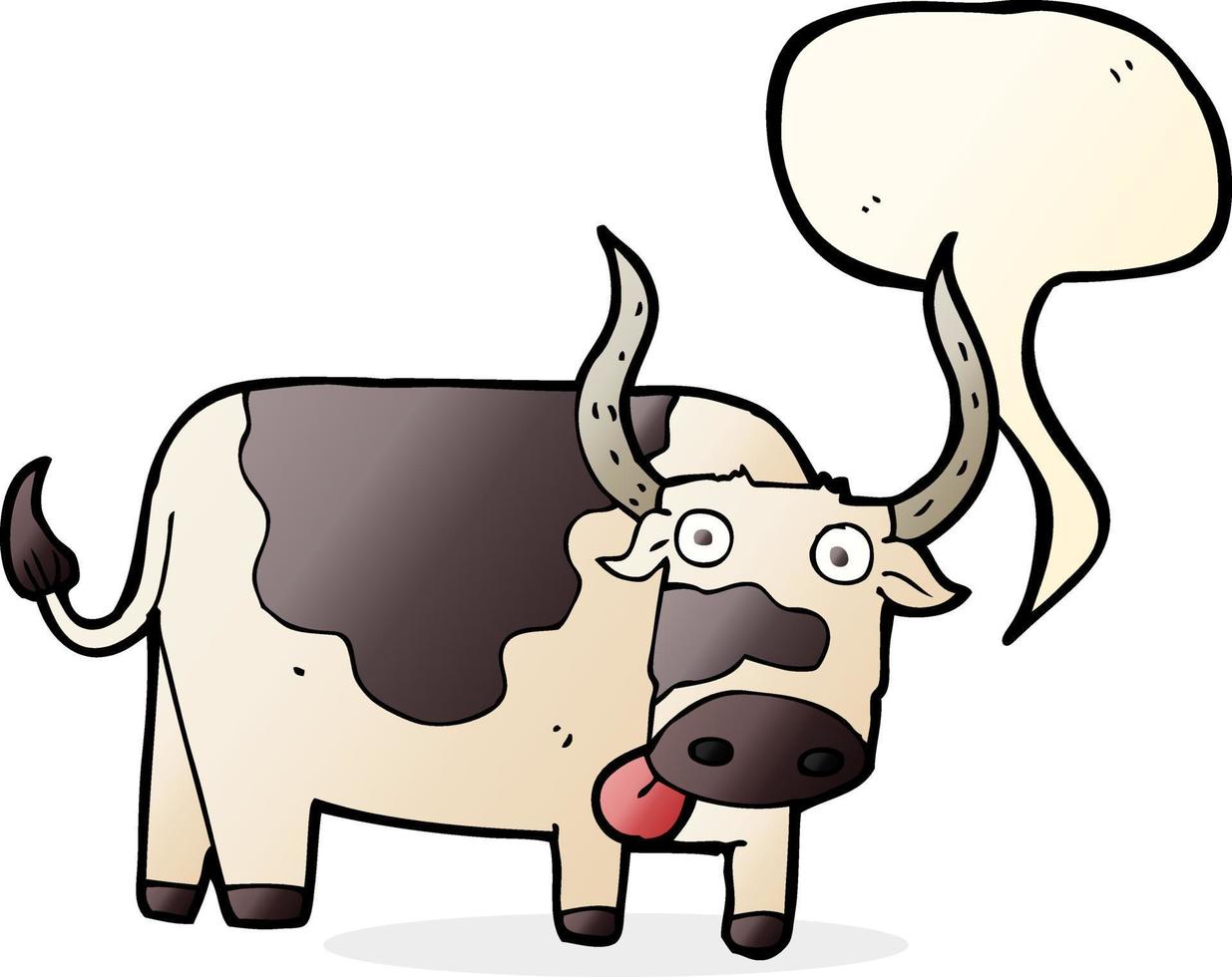 cartoon bull with speech bubble vector