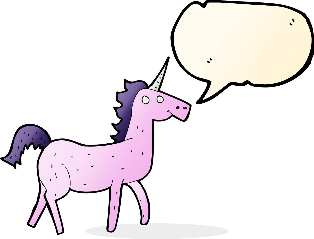 cartoon unicorn with speech bubble vector