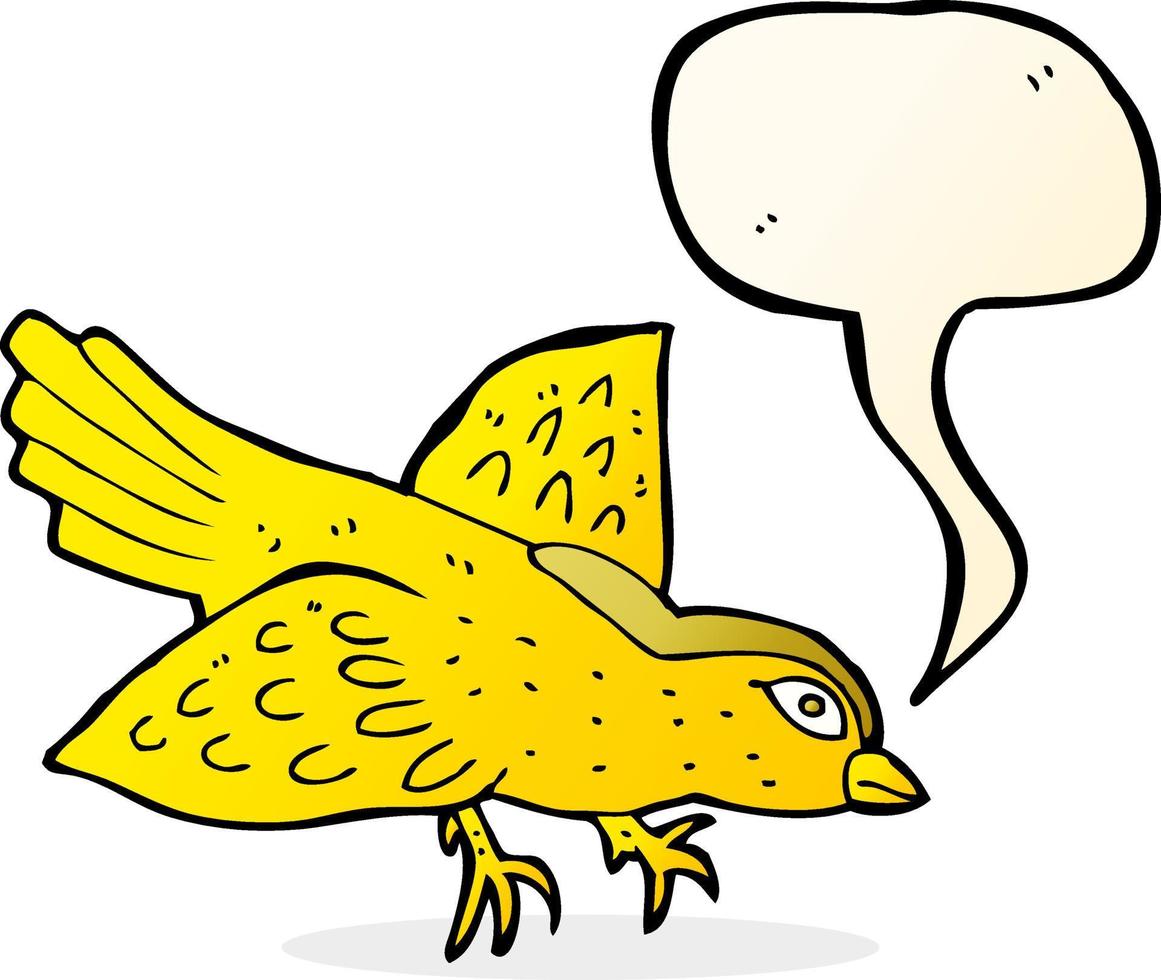 cartoon bird with speech bubble vector