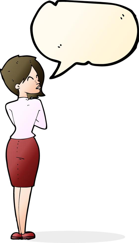 cartoon businesswoman ignoring with speech bubble vector