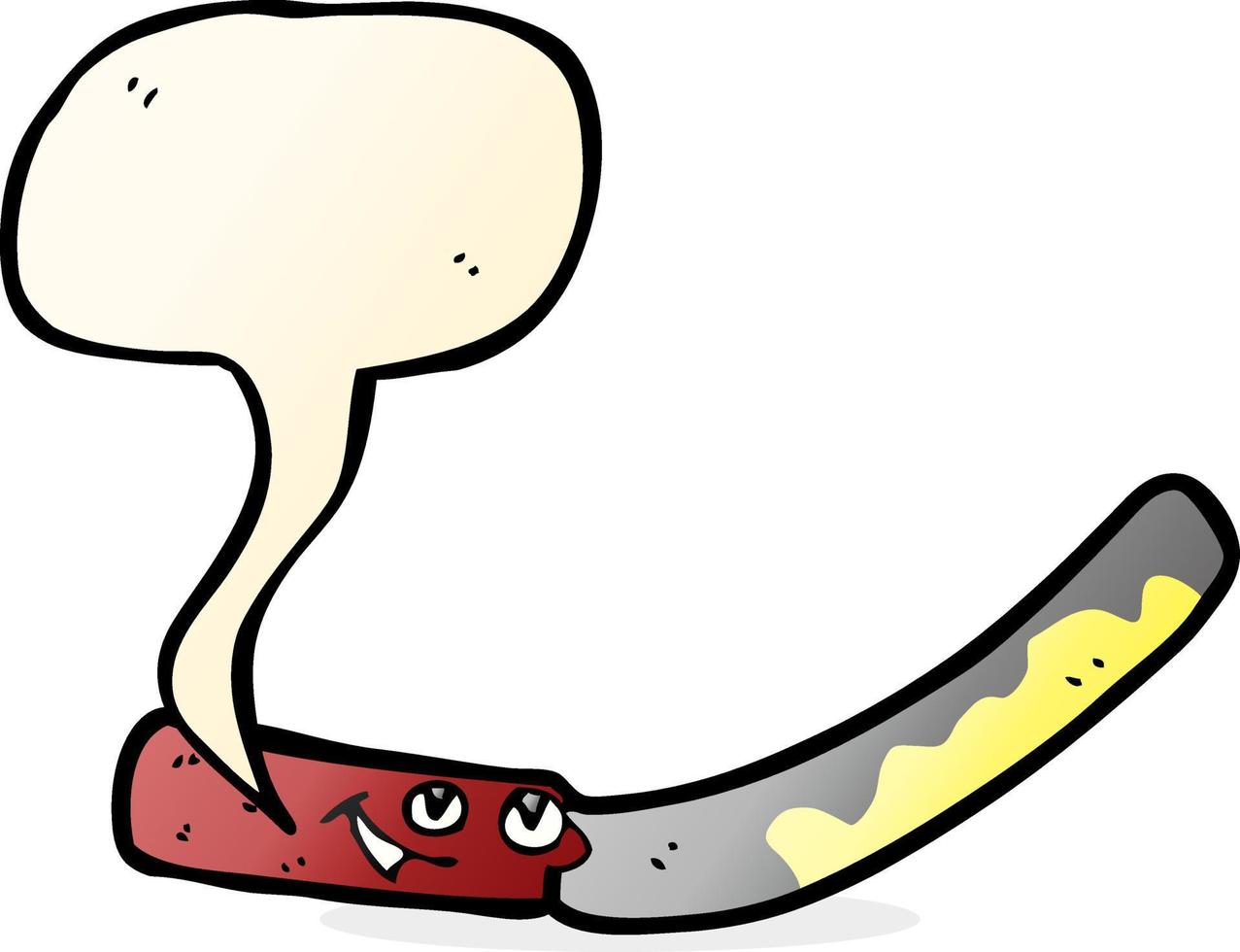 cartoon butter knife with speech bubble vector