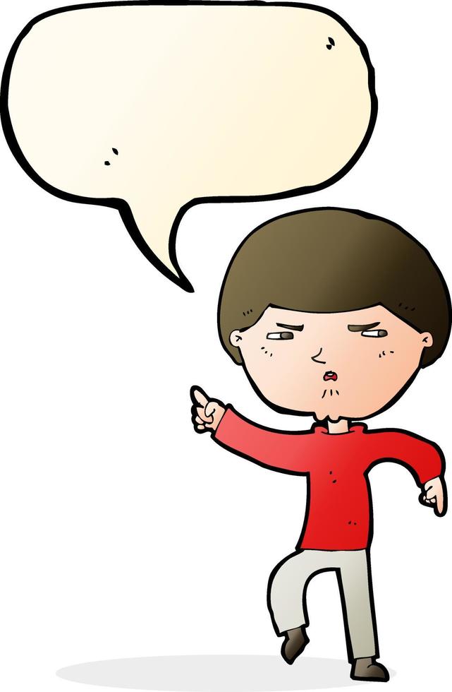 cartoon annoyed man with speech bubble vector