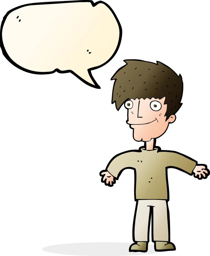 cartoon happy man with speech bubble vector