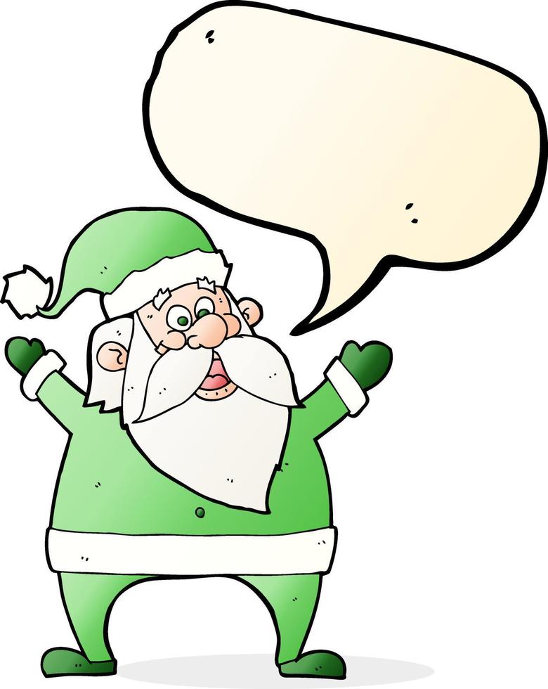 jolly santa cartoon with speech bubble vector