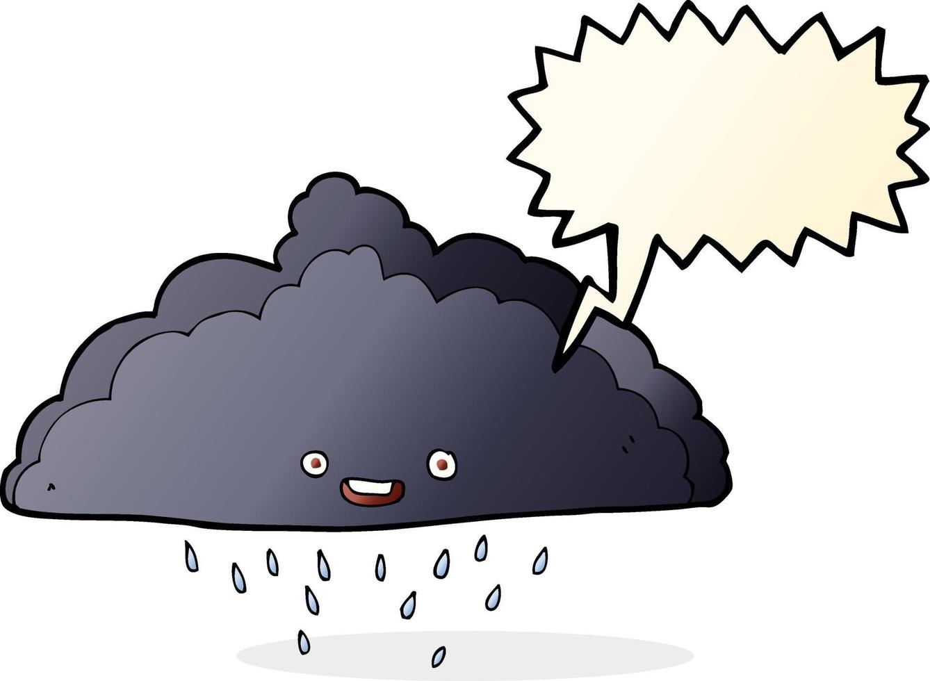 cartoon rain cloud with speech bubble vector
