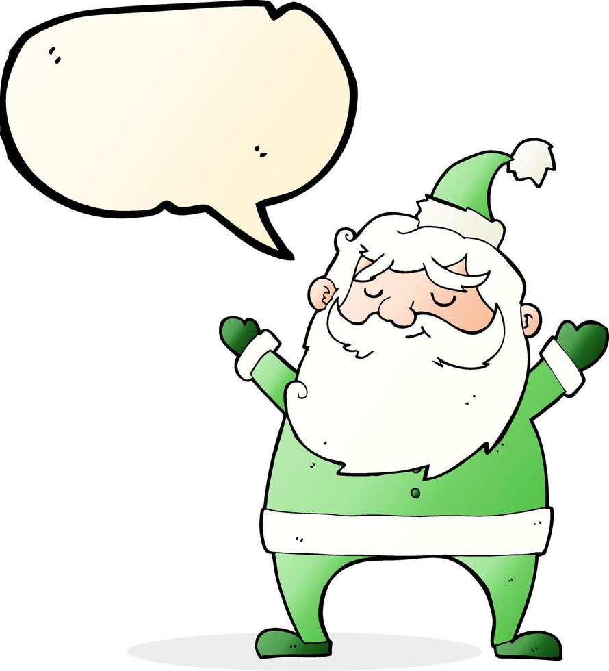 jolly santa cartoon with speech bubble vector