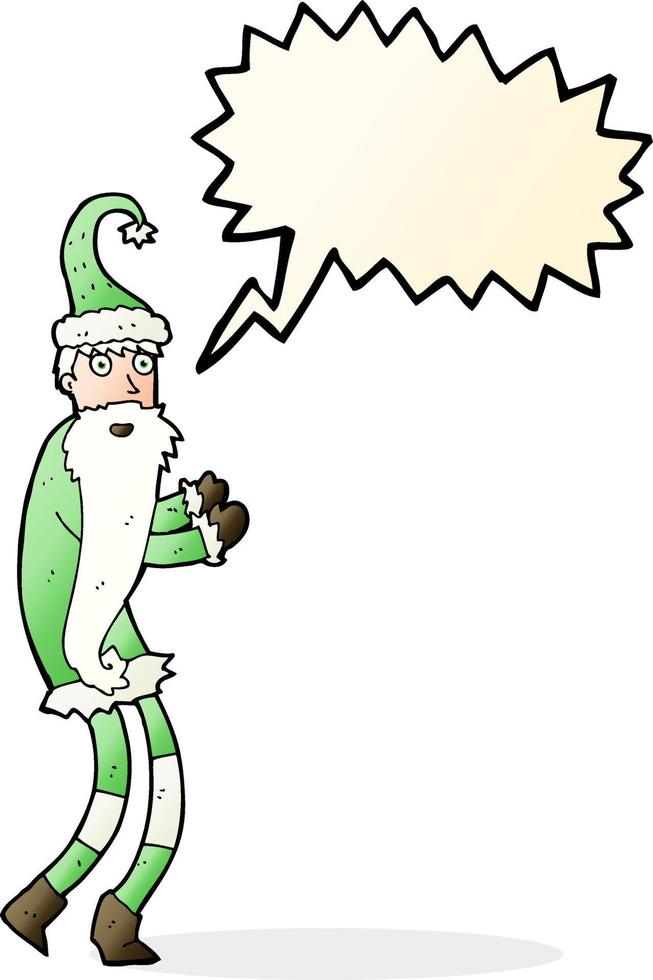 caricatura, santa claus, con, burbuja del discurso vector