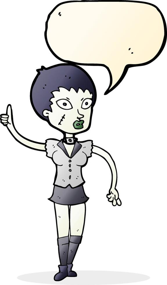 cartoon halloween girl with speech bubble vector