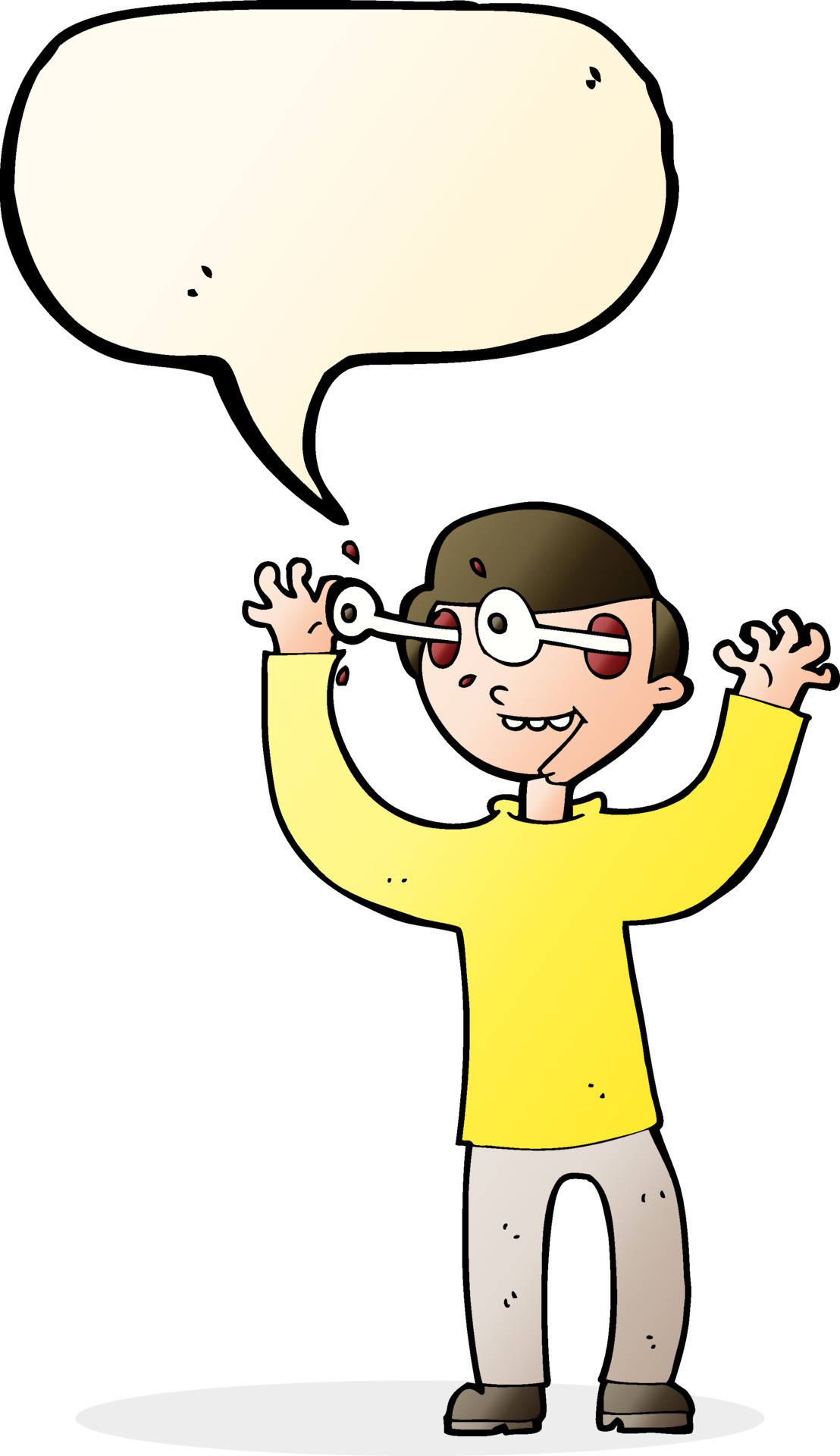 cartoon man with eyes popping out of head with speech bubble 12312710