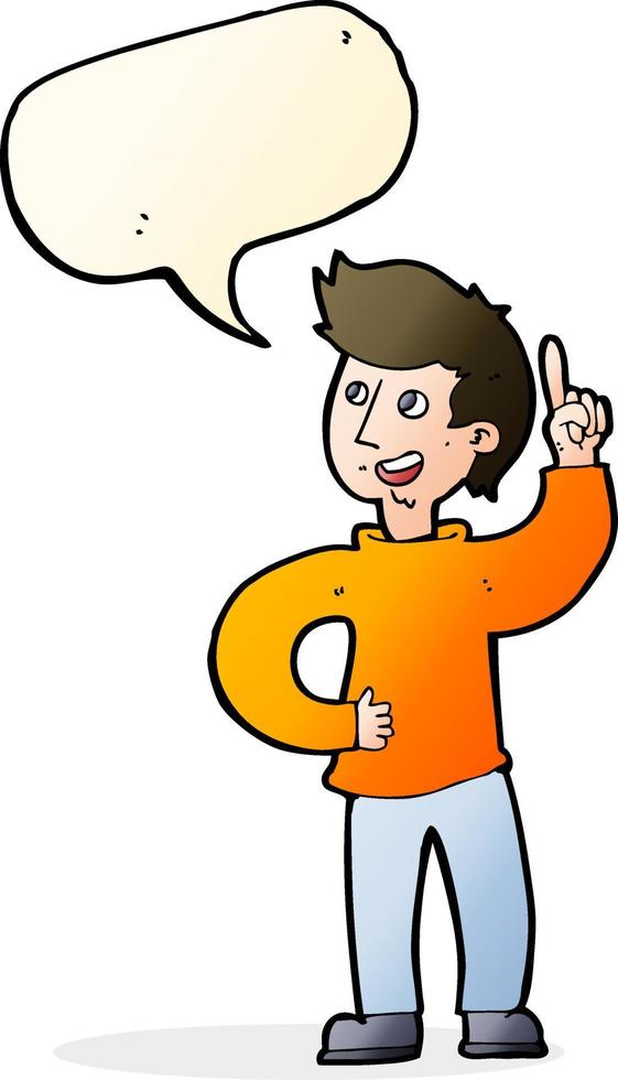 cartoon man with idea with speech bubble vector