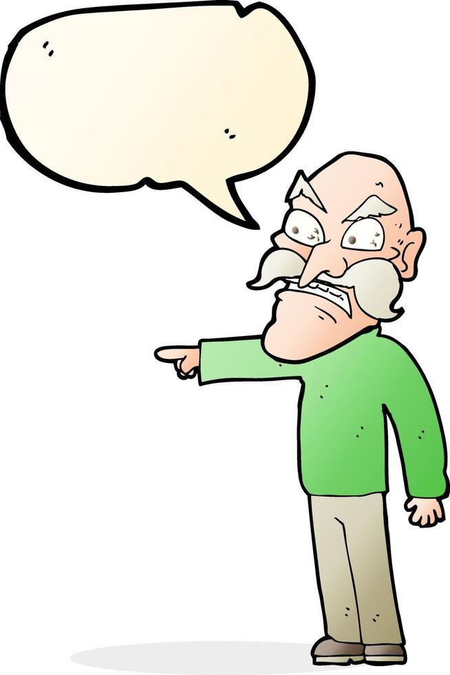 cartoon furious old man with speech bubble 12312751 Vector Art at Vecteezy
