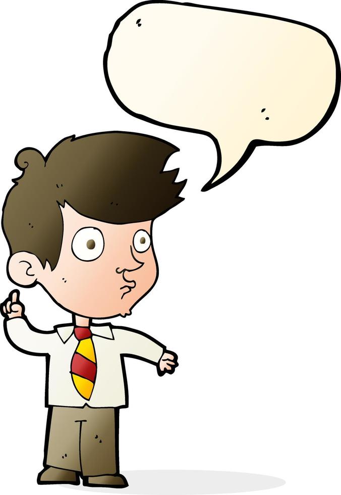 cartoon boy asking question with speech bubble vector