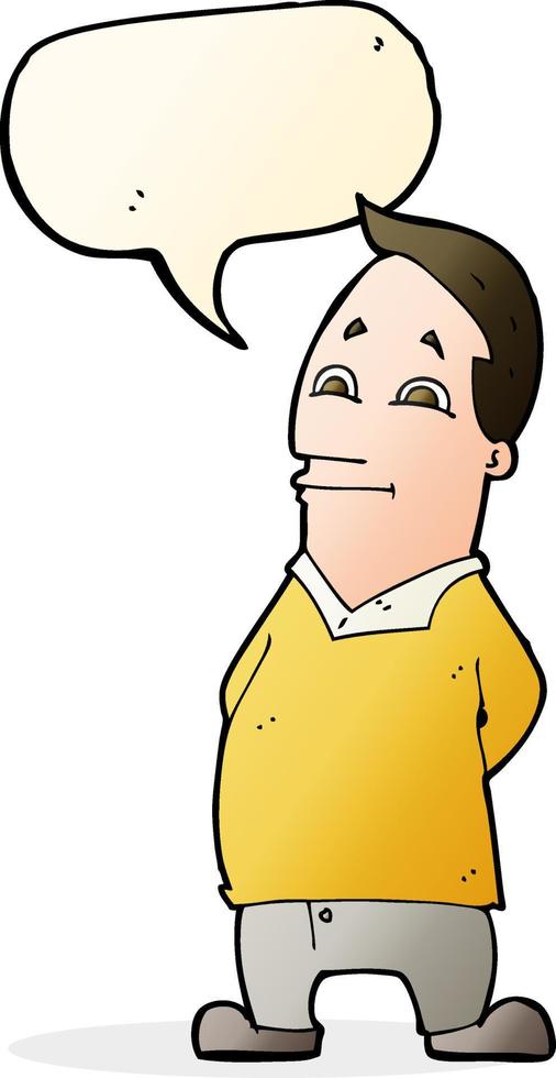 cartoon friendly man with speech bubble vector