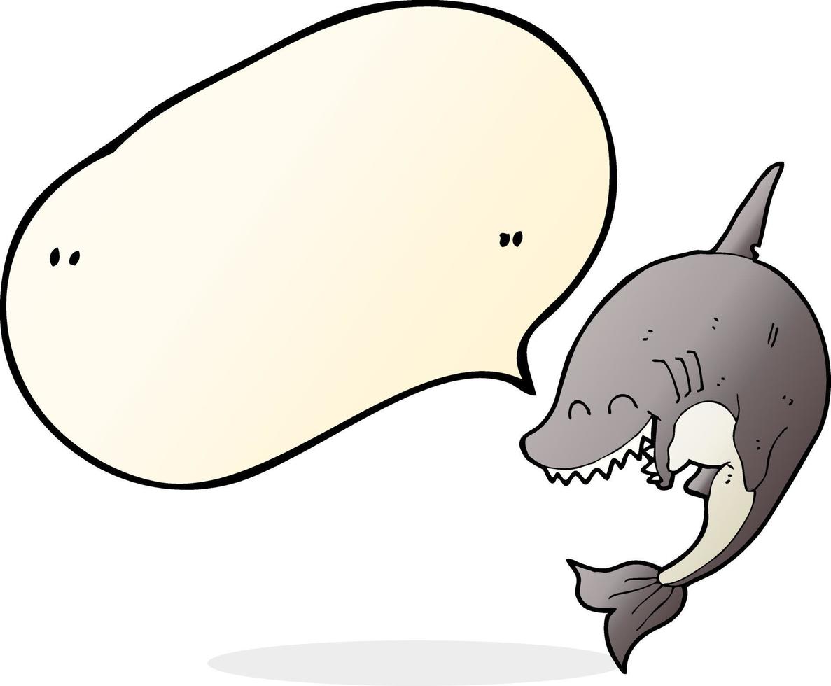cartoon shark with speech bubble vector