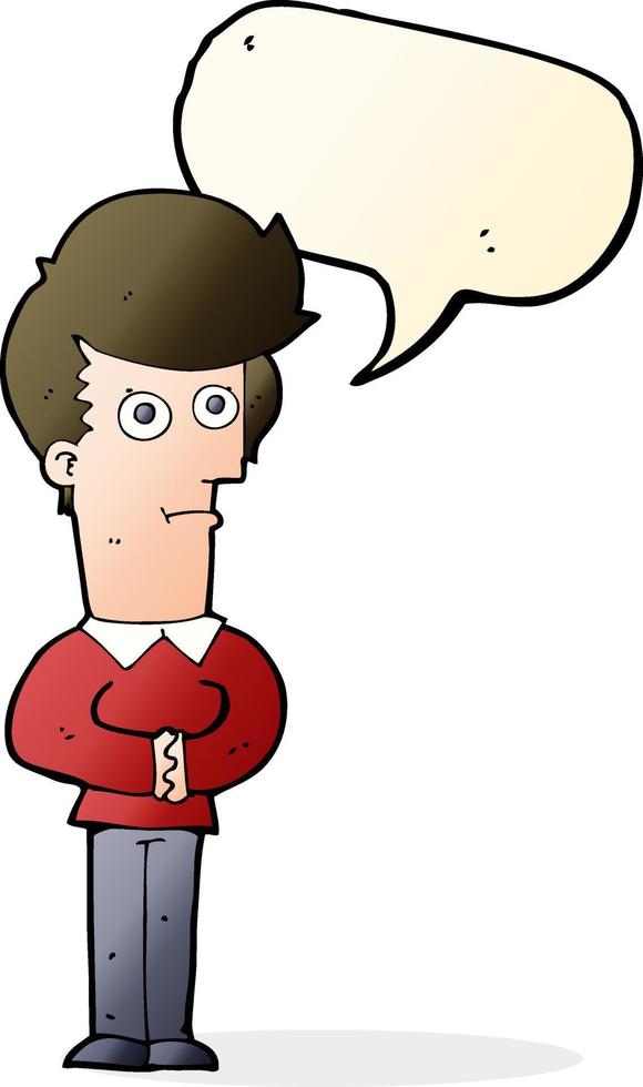 cartoon man staring with speech bubble vector