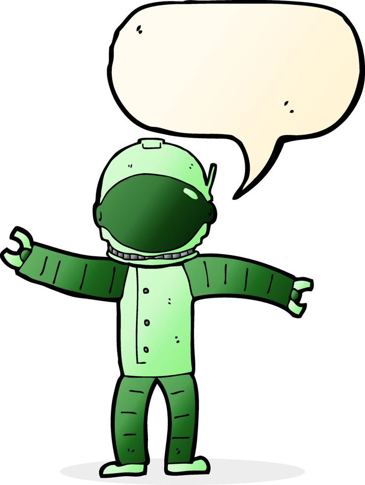 cartoon astronaut with speech bubble vector
