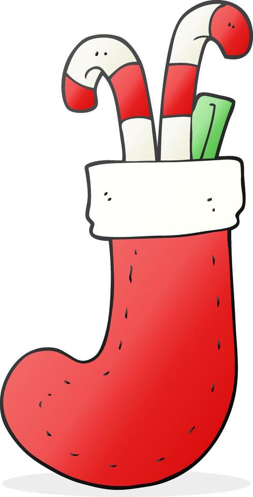 cartoon christmas stocking vector