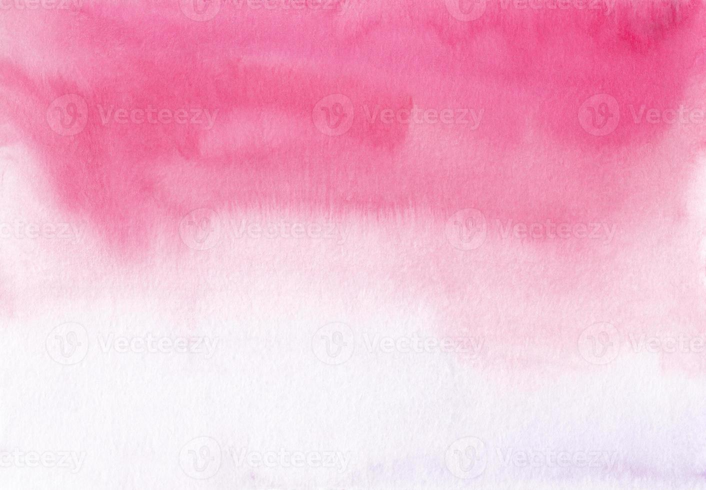 Watercolor pink and white ombre background texture. Rose color gradient backdrop. Watercolour stains on paper, hand painted. photo