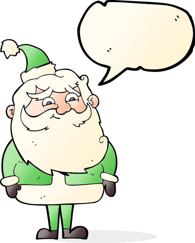 caricatura, santa claus, con, burbuja del discurso vector