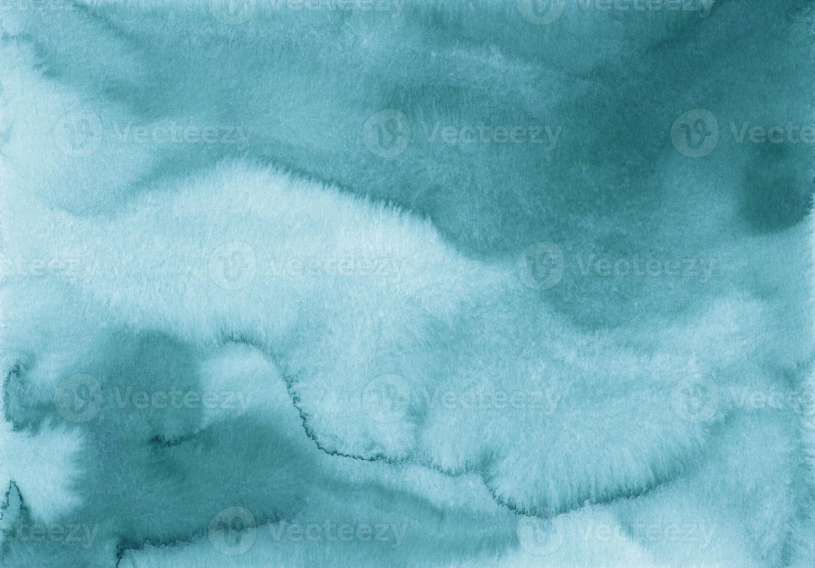 Watercolor calm sea green background with space for text. Emerald color