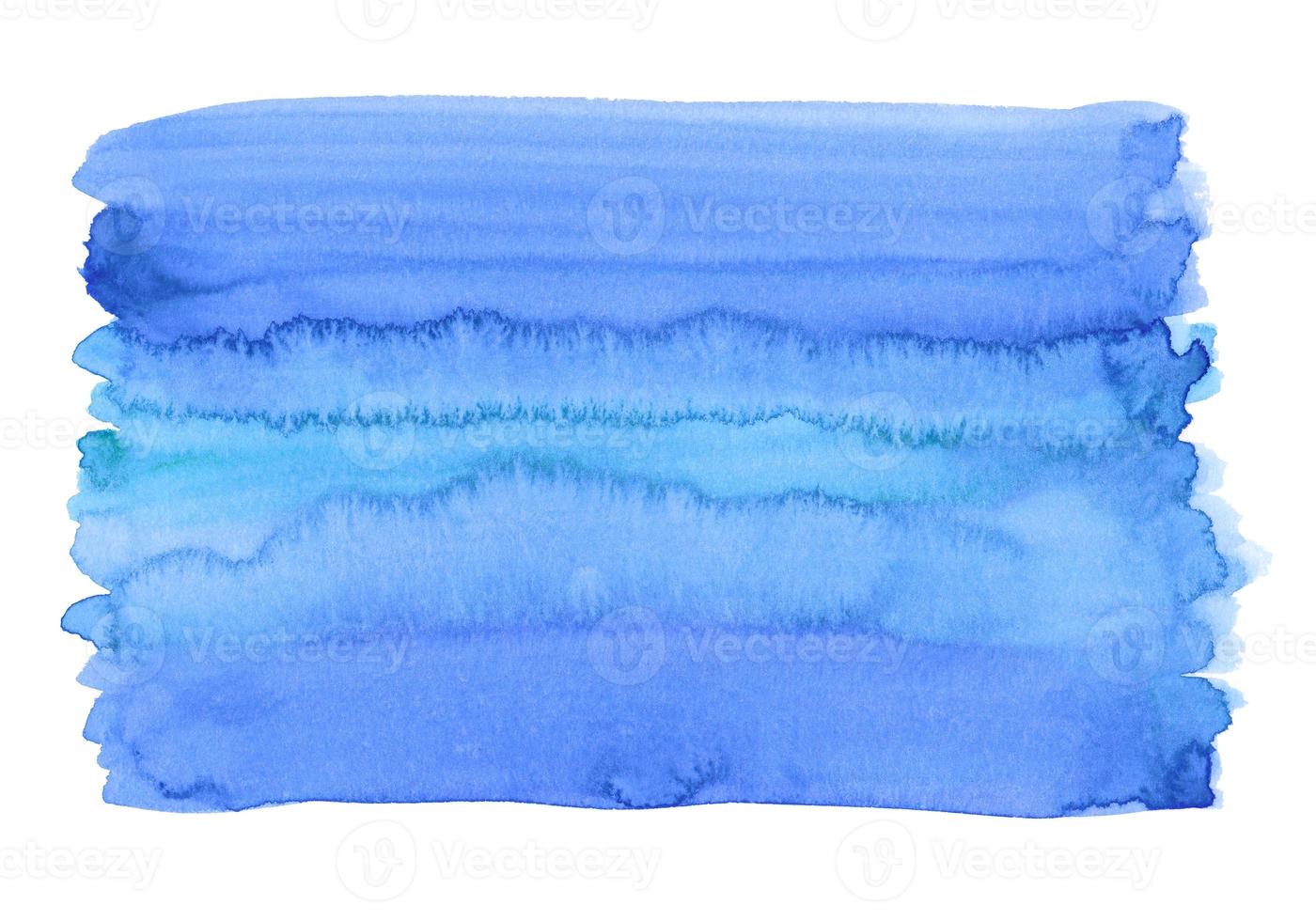 Abstract sky blue watercolor spot on white background. Watercolour blot with space for text. Hand painted isolated illustration with copy space. photo