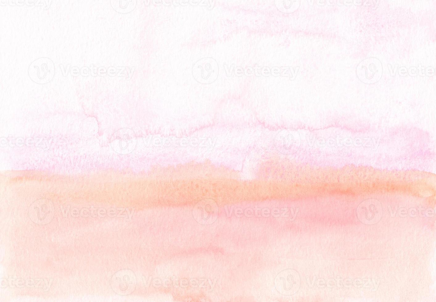 Watercolor pastel peach color ombre background texture, hand painted. Aquarelle light pink gradient backdrop, stains on paper. Artistic painting wallpaper. photo