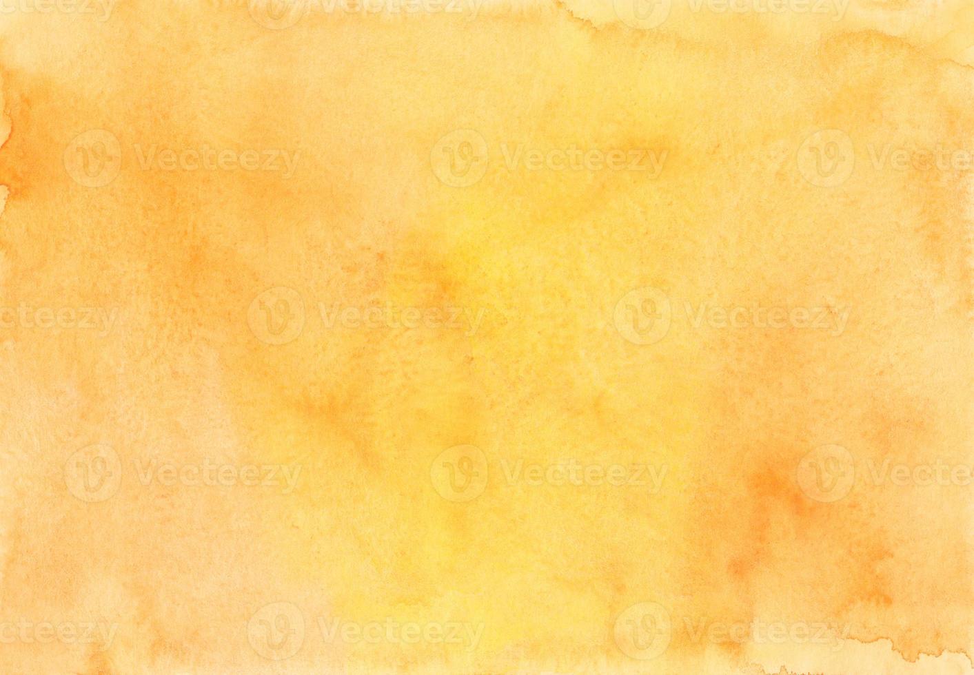 Bright orange and yellow watercolor background texture, hand painted. Artistic backdrop, stains on paper. Aquarelle painting wallpaper. photo