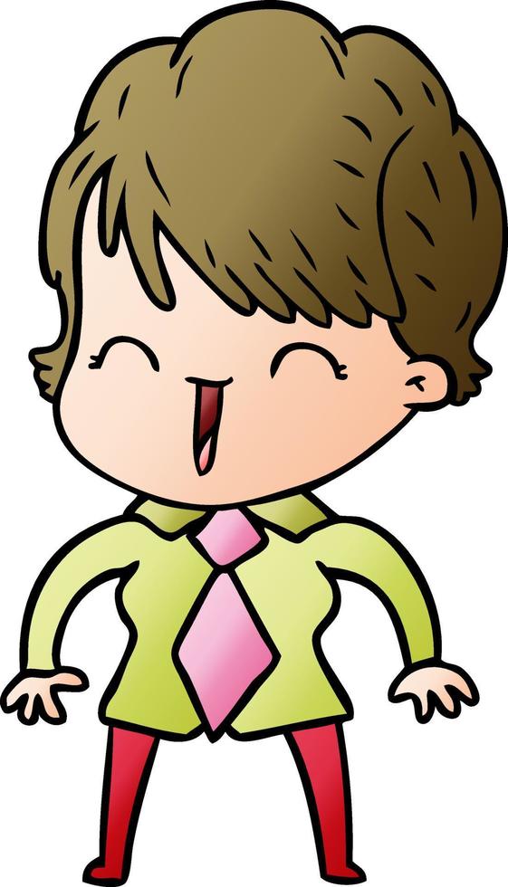 cartoon laughing woman vector