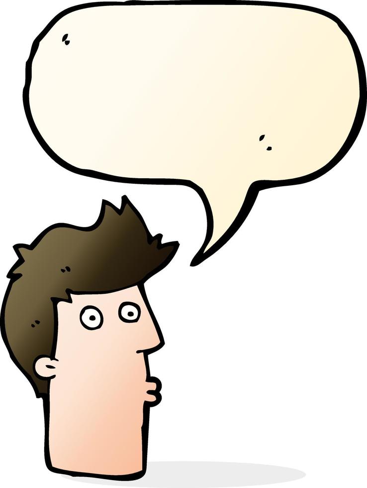 cartoon surprised man with speech bubble vector