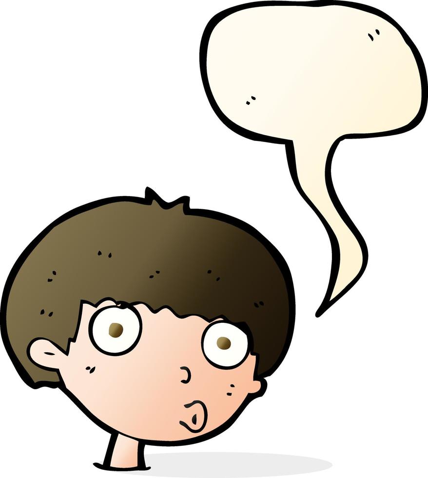 cartoon surprised boy with speech bubble vector