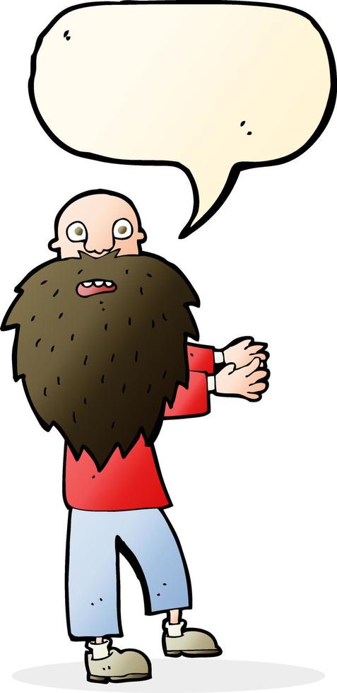 cartoon bearded old man with speech bubble vector