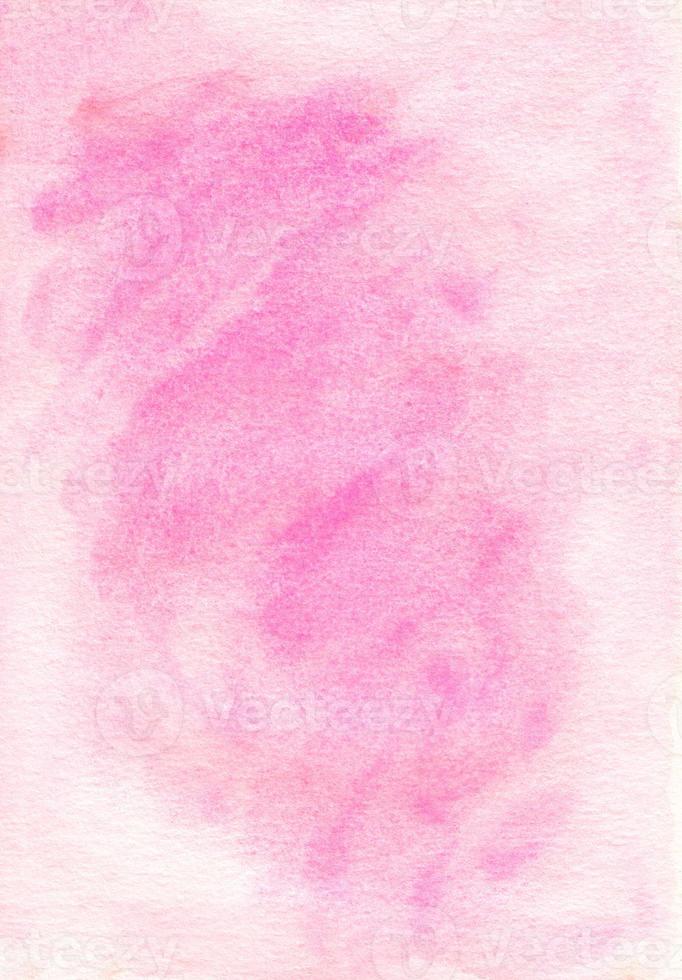 Watercolor light pink background stains on paper. Pastel pink texture overlay. Brush strokes. photo