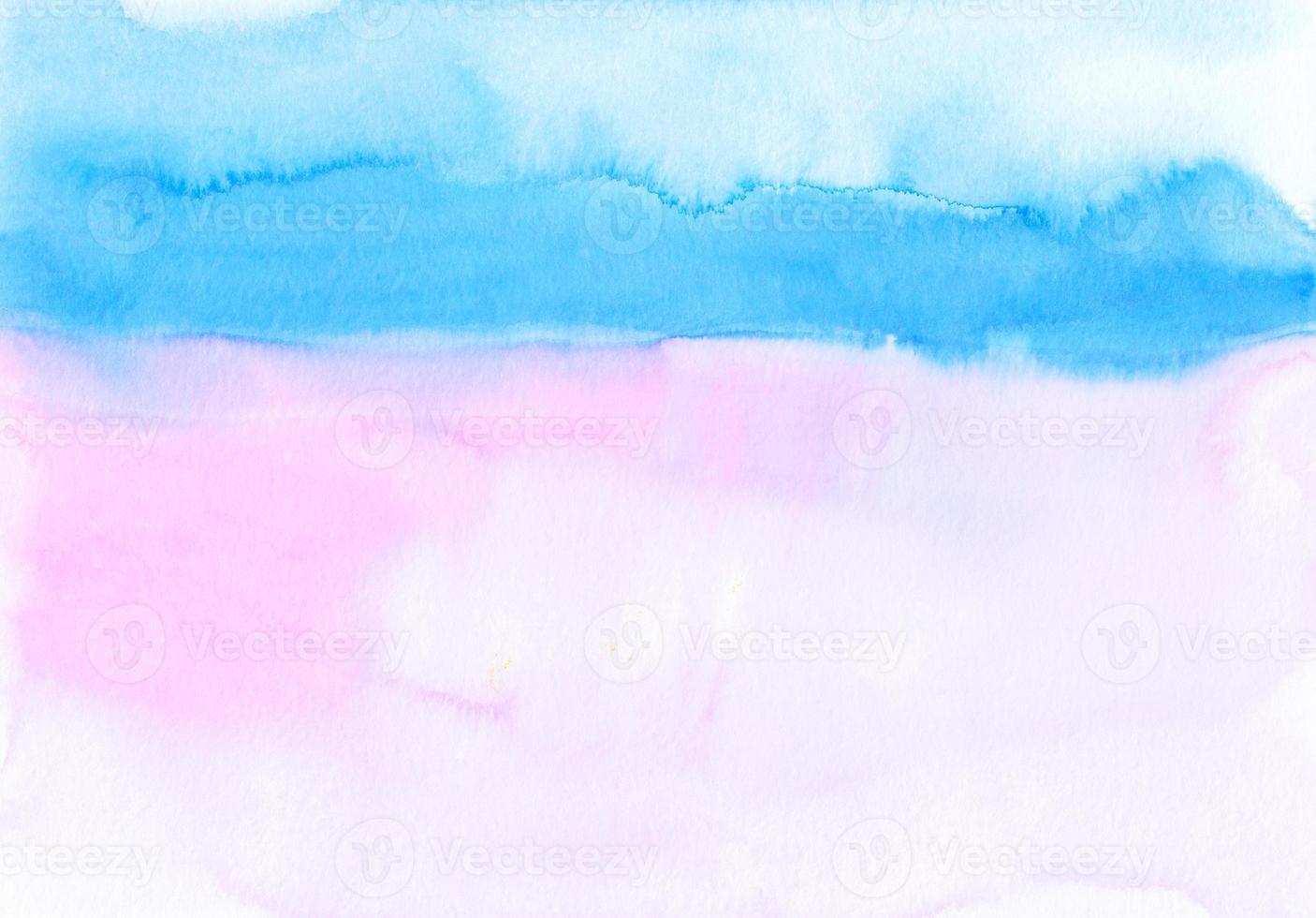 Watercolor pastel pink and blue background texture. Watercolour backdrop. Stains on paper, hand painted. photo