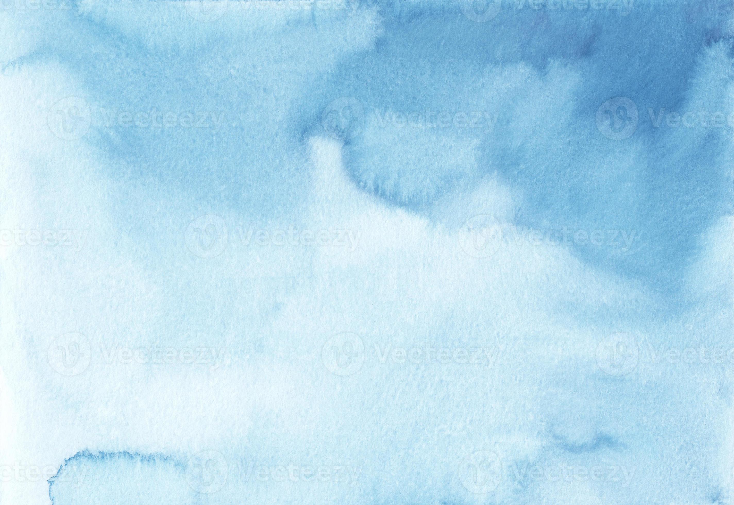 Watercolor light blue background painting with space for text
