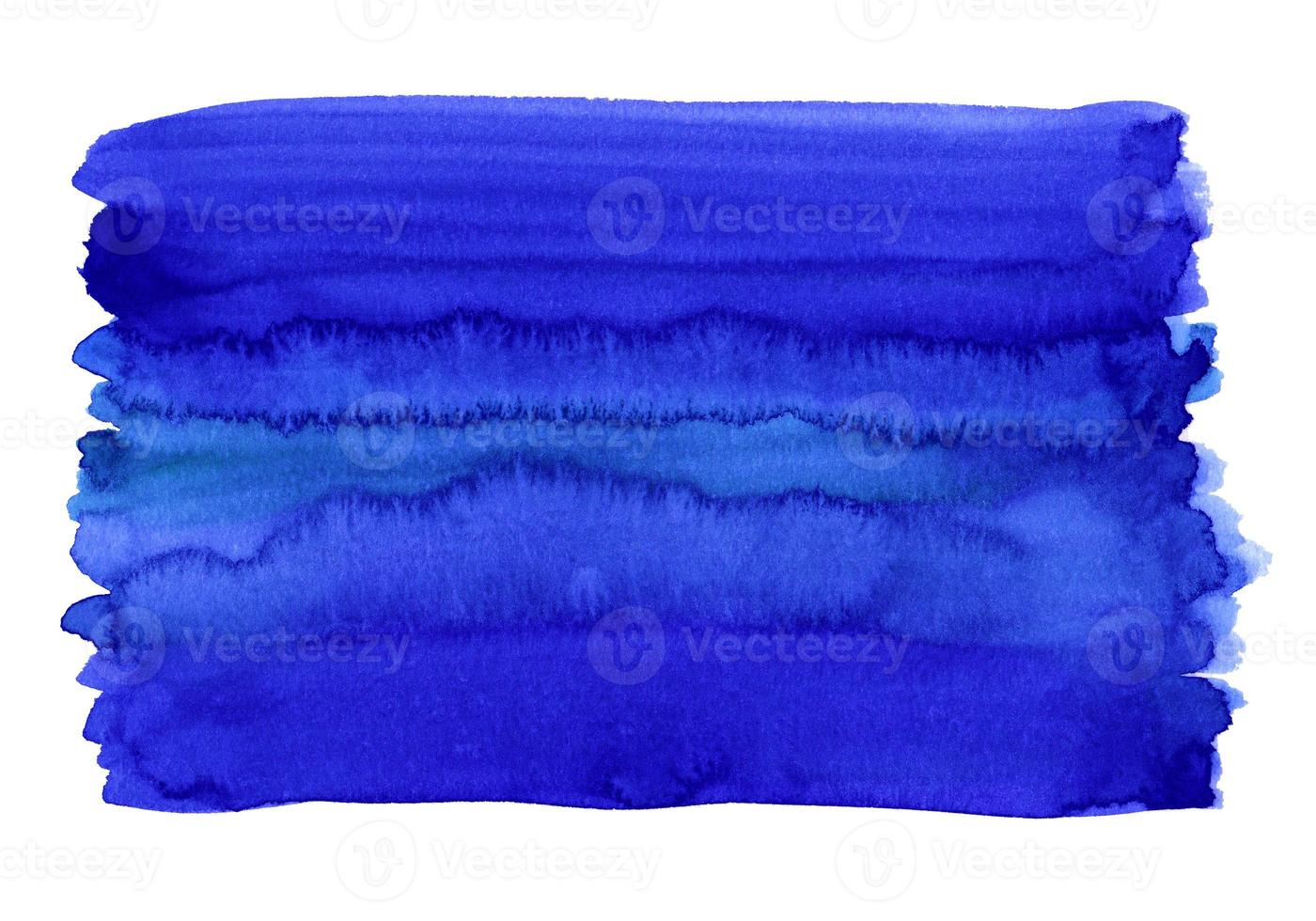 Abstract dark blue watercolor spot on white background. Watercolour indigo color blot with space for text. Hand painted isolated illustration with copy space. photo
