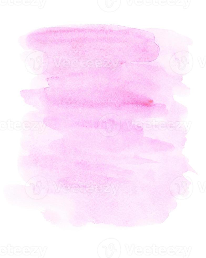 Watercolor light pink stains on white paper background. Hand painted photo