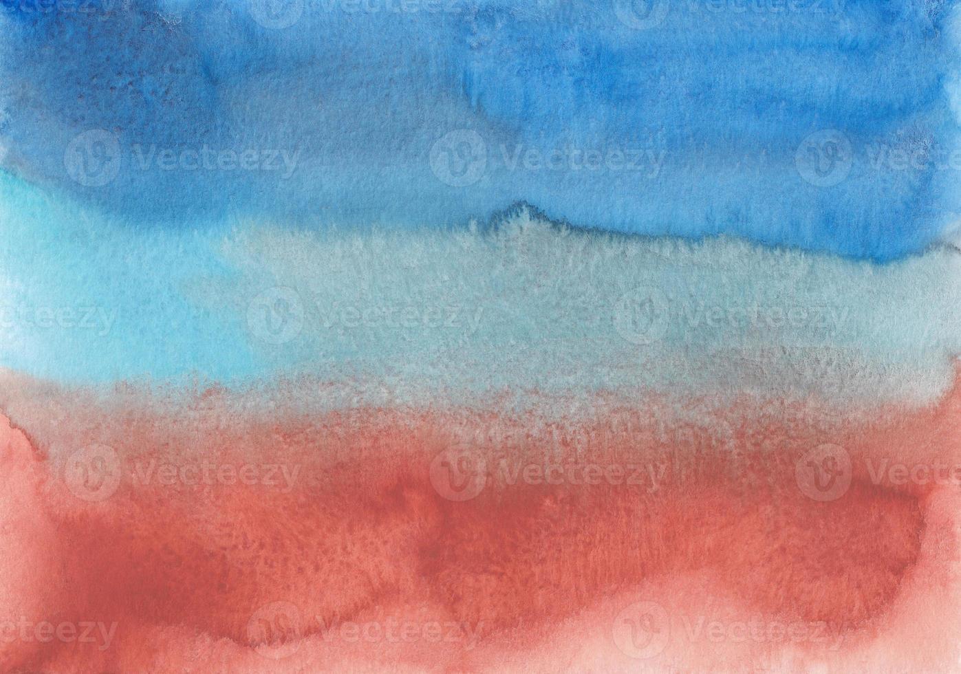 Abstract blue and brown watercolor background texture, hand painted. Artistic ombre striped backdrop, stains on paper. Aquarelle painting wallpaper. photo