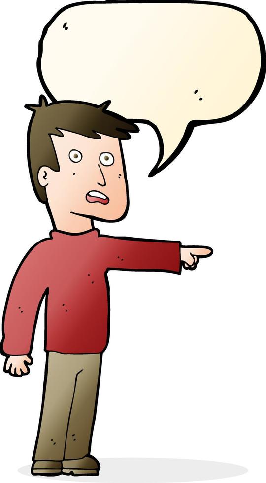 cartoon pointing man with speech bubble vector