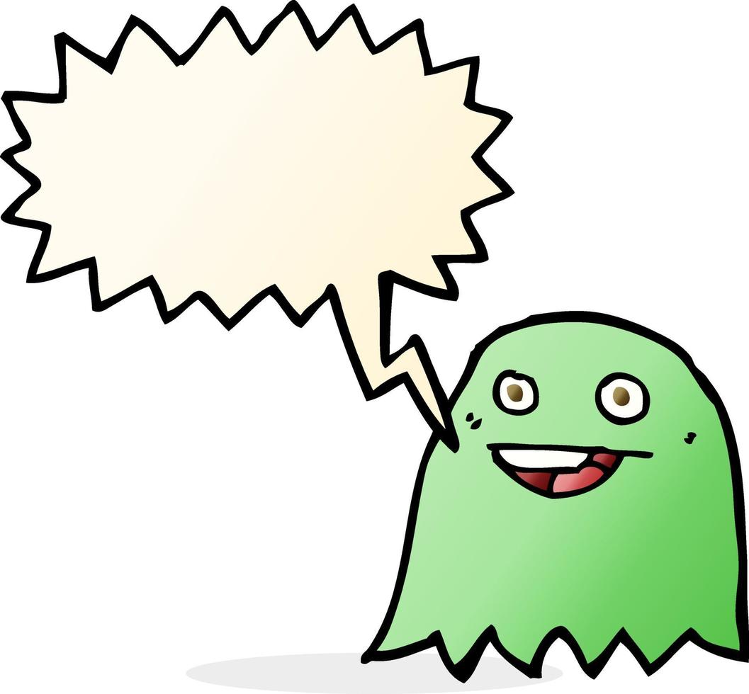 cartoon ghost with speech bubble vector