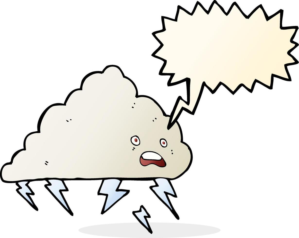 cartoon thundercloud with speech bubble vector