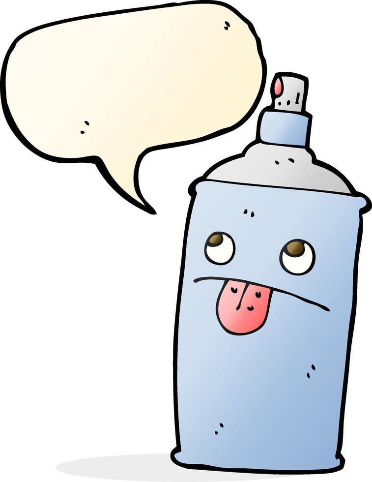 cartoon spray can with speech bubble vector