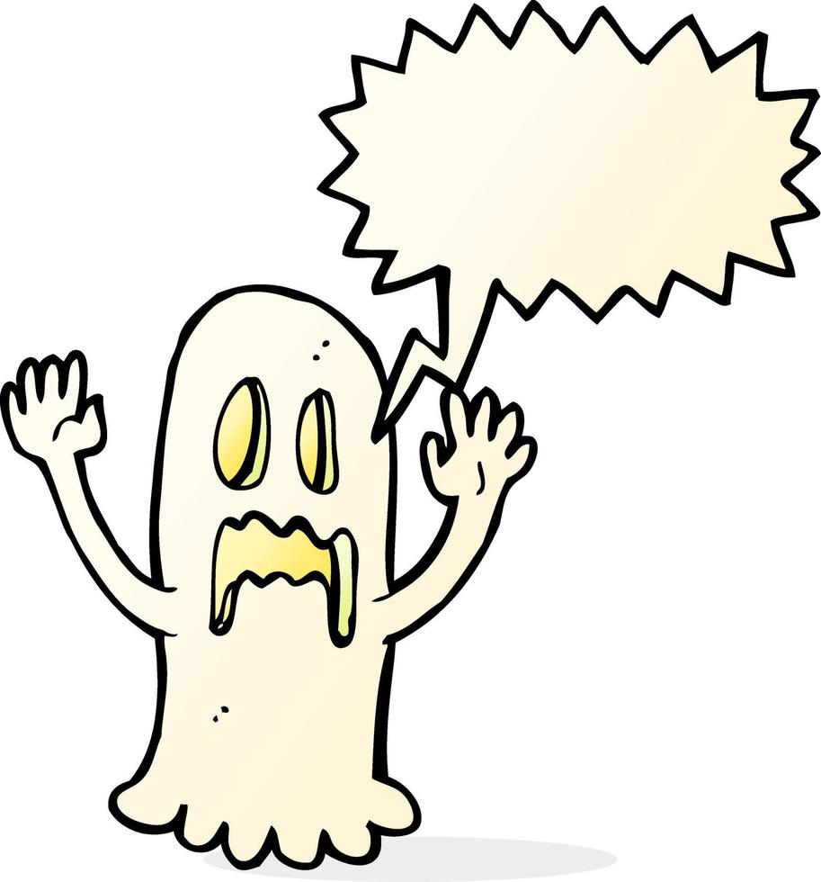 cartoon spooky ghost with speech bubble vector