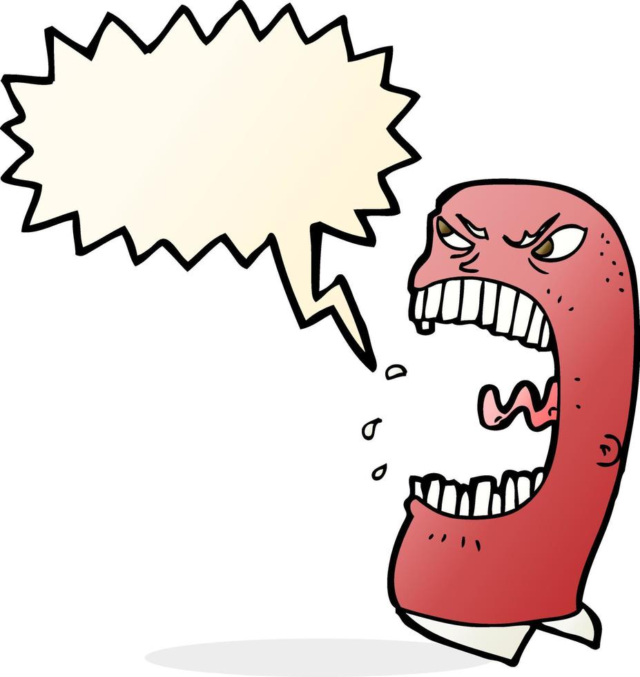 cartoon furious man shouting with speech bubble vector