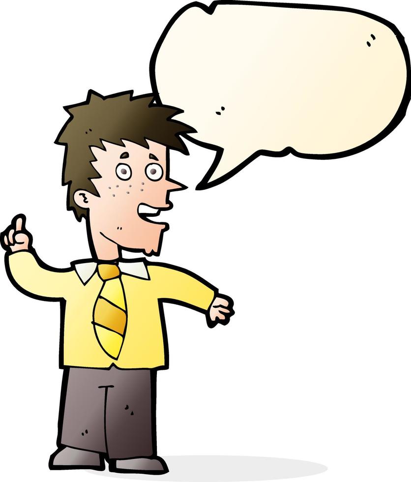 cartoon man with idea with speech bubble vector